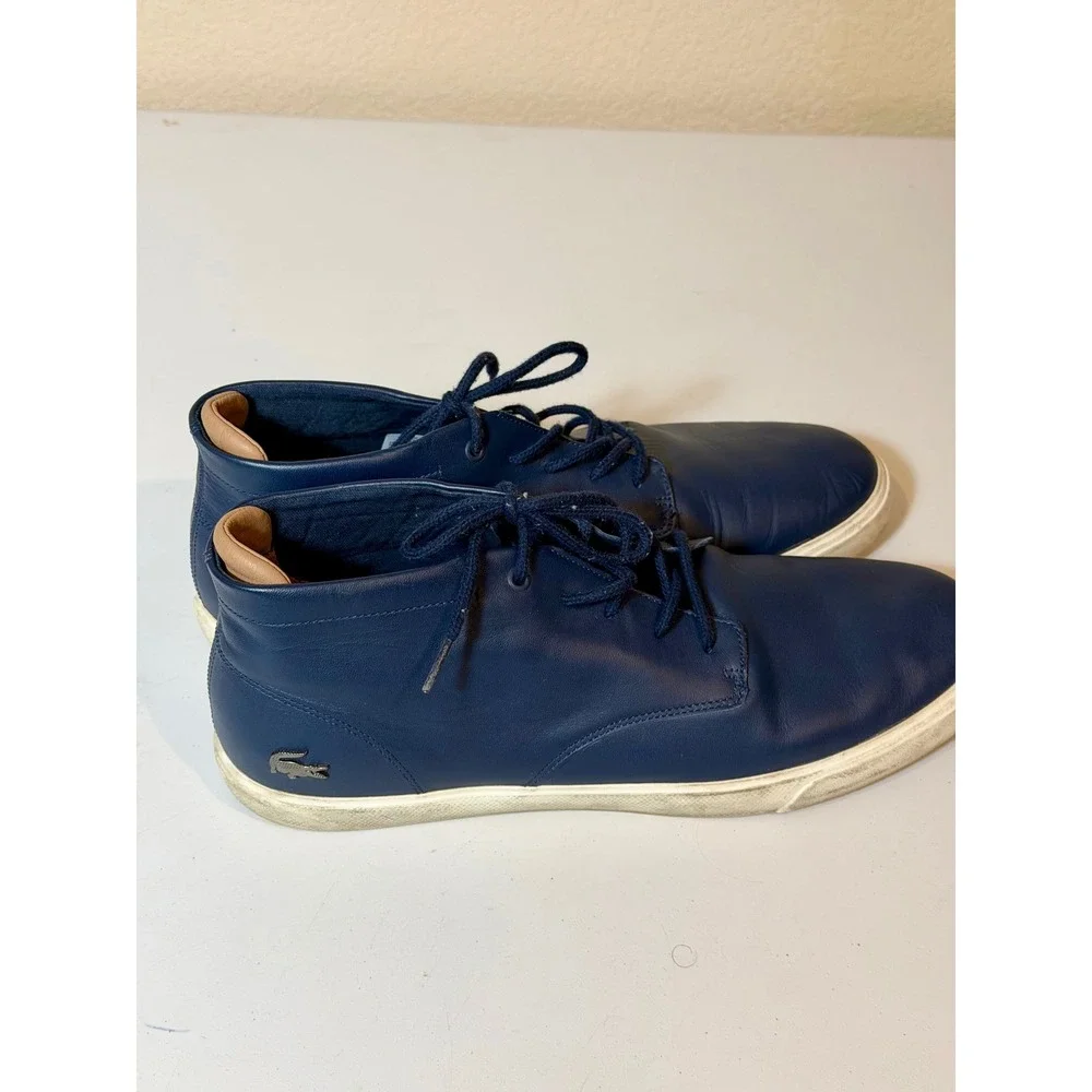Lacoste Espere Chukka 317 1 Ankle Boots Sneaker Mens 13‎ Blue Leather Lace Up